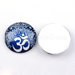 Yoga Thema Glas Cabochons X-GGLA-L011-25mm-10