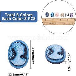 Harz Cameo Lady Kopf Cabochons CRES-CA0001-02