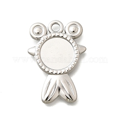 Cabochon-Fassungen für Anhänger aus Edelstahl 304 STAS-E545-04E-P