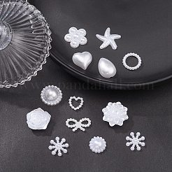 100 Stück 12 Stile ABS-Kunststoff-Imitationsperlen-Cabochons SACR-YW0001-56