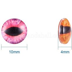 10mm gemischte Farbe Glück bösen Blick Glas Flatback Kuppel Cabochons für Schmuck machen GGLA-PH0002-10mm-AB