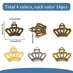 64 Stück 4 Farben Legierung Anhänger Strass-Einstellungen für Emaille FIND-SC0006-05