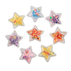 50 Stück 5 Farben Treibsand Pailletten Kunststoff Cabochons KY-CJ0001-39