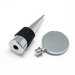 Zink-Legierung Weinflasche Stopper Cabochon Fassungen MAK-R022-02
