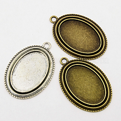 Tibetischer Stil Zink Legierung Anhänger Fassungen TIBEP-M004-01-RS
