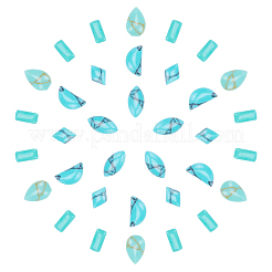 100 Stück synthetische türkisfarbene Cabochons in 5 Stilen G-SC0002-26