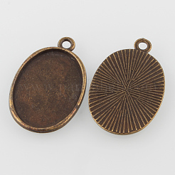Oval Legierung Anhänger Fassungen PALLOY-N0088-21AB-NF