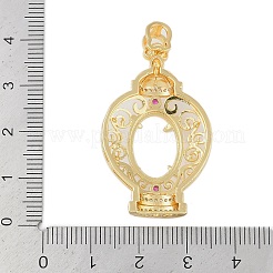 Messing Micro pave Zirkonia Anhänger Cabochon Fassungen KK-U026-05G
