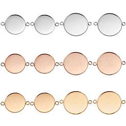 12 Stück 6 Stil 304 Edelstahl Cabochon-Anschluss-Einstellungen STAS-SZ0001-42