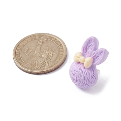 Hase mit Schleifen-Harz-Cabochon-Kartennadeln AJEW-TB00012-01