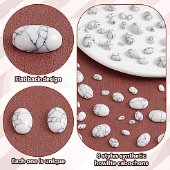 66 Stück 8 Stile synthetische Howlith-Cabochons G-PH0002-66