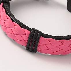 Einstellbar trendy unisex casual style Lederband Armbänder BJEW-J112-M