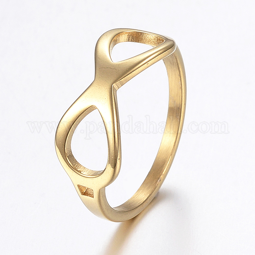 Wholesale Ion Plating IP 304 Stainless Steel Finger Rings Pandahall