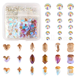 Pandahall 24 Stil transparente K9-Glascabochons GLAA-TA0001-24