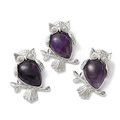 Natürliche Amethyst-Tropfen-Anhänger-Strass-Fassungen G-K339-02P-02