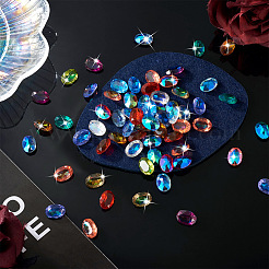 120 Stück 12 Farben transparente Strass-Cabochons mit spitzer Rückseite aus Kunstharz KY-CW0001-01
