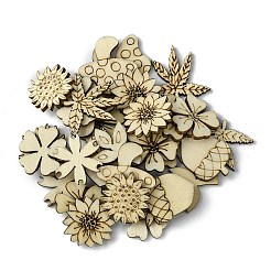 100 Stück Holzcabochons WOOD-G020-08