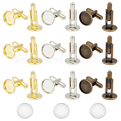 DIY-Set zur Herstellung blanker Manschettenknöpfe mit Kuppel DIY-GO0001-40