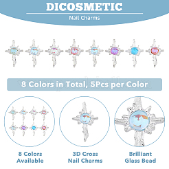 40 stücke 8 farben legierung cabochons MRMJ-DC0001-05