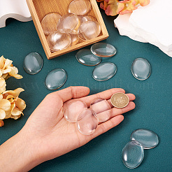Transparentes Glas Cabochons mit flachem Rücken GGLA-TA0001-02-40x30