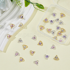 30 Stück 6 Farben Legierung Strass Cabochons MRMJ-FH0001-35
