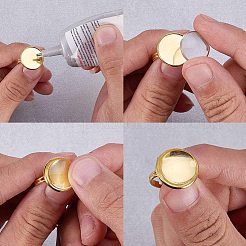 Nbeads 60 Stck Cabochon Ringschalen verstellbare Messing Pad Ring Zubehör und transparentes Glas Cabochon DIY-NB0001-38