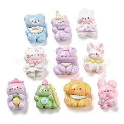 Undurchsichtige Cartoon-Tier-Cabochons aus Kunstharz RESI-Q227-03