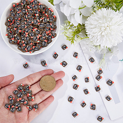 1 Set handgemachte Cabochons aus Polymer-Ton mit Schulmotiven CLAY-SC0002-04