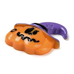 Kürbis mit Hexenhut Halloween undurchsichtiges Harz Decoden Cabochons RESI-R446-01A