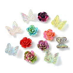 180 Stück 12 Stile sprühlackierte Harz-Cabochons MRMJ-FS0001-03