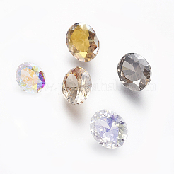 Galvanisierte Cabochons mit spitzem Rücken aus Zirkonia ZIRC-I024-8x10-03