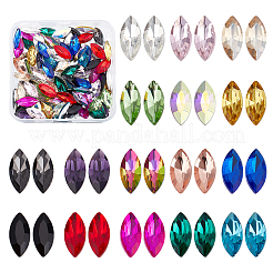 128 Stück 16 Farben Glas Strass Cabochons RGLA-FG0001-17