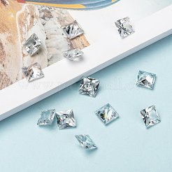 Quadratische Zirkonia zeigte zurück Cabochons ZIRC-R008-10x10-02