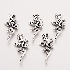 Tibetischer Stil Legierung fairy Anhänger Fassungen für Strasssteine X-TIBEP-Q043-350-RS