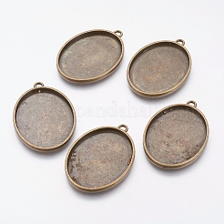 Oval-Tablettanhänger aus tibetanischem Anhänger mit Cabochon TIBEP-A19948-AB-FF