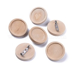Edelstahl Brosche Cabochon Lünette Fassungen JEWB-WH0009-04B-02