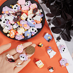 84 Stück 16 Stile Halloween opake Harz Decoden Cabochons CRES-SC0002-89