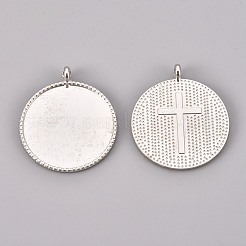Aluminium-Anhänger Fassungen für Cabochons PALLOY-M182-06-P