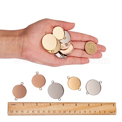 12 Stück 6 Stil 304 Edelstahl Cabochon-Anschluss-Einstellungen STAS-SZ0001-42