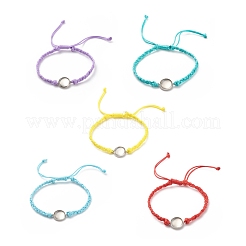 Verstellbare Koran-Armbänder aus gewachstem Polyester AJEW-JB01131-02
