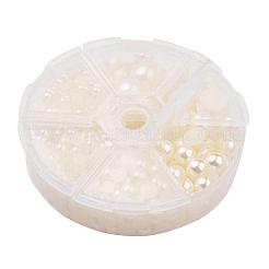Perlkuppel-Cabochons aus Kunstleder mit 1 Box SACR-X0002-24-B