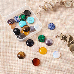 24 Stück Cabochons aus natürlichen und synthetischen Edelsteinen im 12-Stil G-FW0001-05