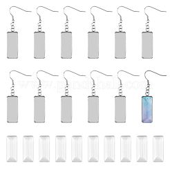 DIY Blanko-Set für rechteckige Kuppelohrringe STAS-DC0015-38