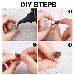 Bausatz zum Selbermachen von Edelstein-Fingerringen DIY-AR0003-04