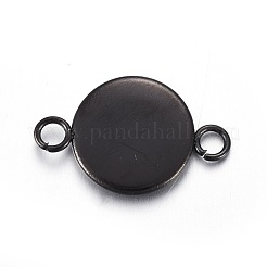 Edelstahl Cabochon Stecker Fassungen X-STAS-L211-04A-B
