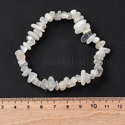 Natürlichen weißen Mondstein Stretch-Armbänder BJEW-JB03681-09