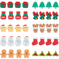 40 stücke 10 arten weihnachtsthema opake harz cabochons CRES-SC0002-57