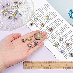 30 Stück 6 Farben Böse Augen Legierung Glas Cabochons MRMJ-GO0001-03
