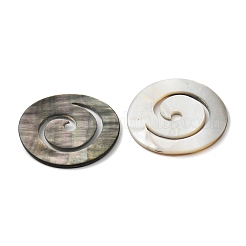 Natürliche schwarze Lippenmuschel-Wirbel-Cabochons SHEL-M019-04