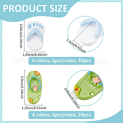 60 Stück 10 Stile undurchsichtige Harz-Decoden-Cabochons RESI-NB0002-08